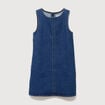 Robe sans manches col rond en jeans denim stone femme