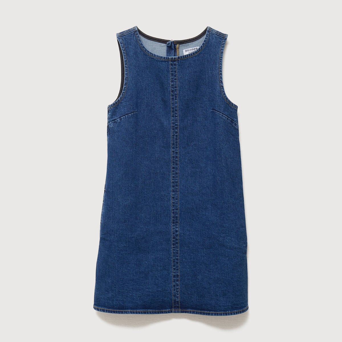 Robe sans manches col rond en jeans denim stone femme