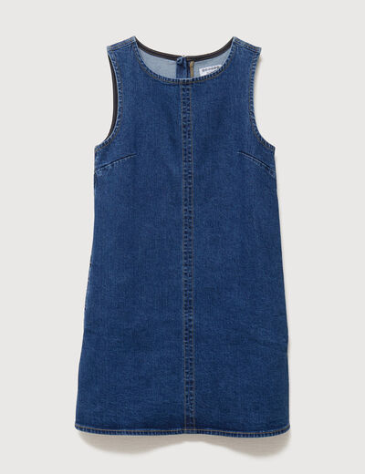 Robe sans manches col rond en jeans denim stone femme