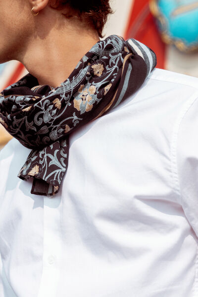 Foulard bleu marine homme