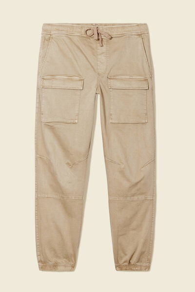 Pantalon battle élastiqué vert kaki homme