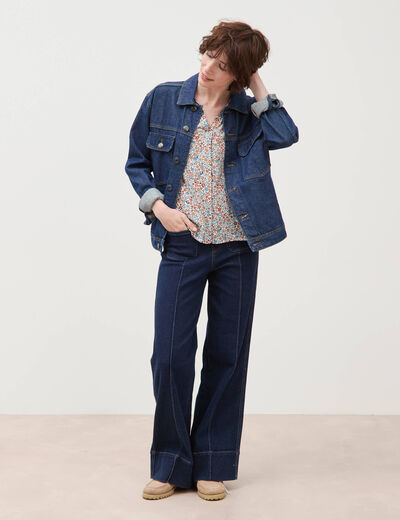 Blouse sans manches bleu gris femme