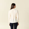 Chemise manches longues creme femme