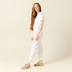 Jeans slouchy taille haute denim blanc femme