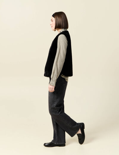 Gilet sans manches doublé noir femme