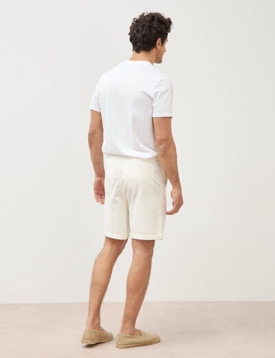 Bermuda en velours ecru homme