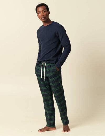 Pyjama haut et bas bleu marine homme