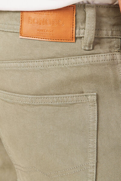 Jeans relaxed 5 poches vert kaki homme