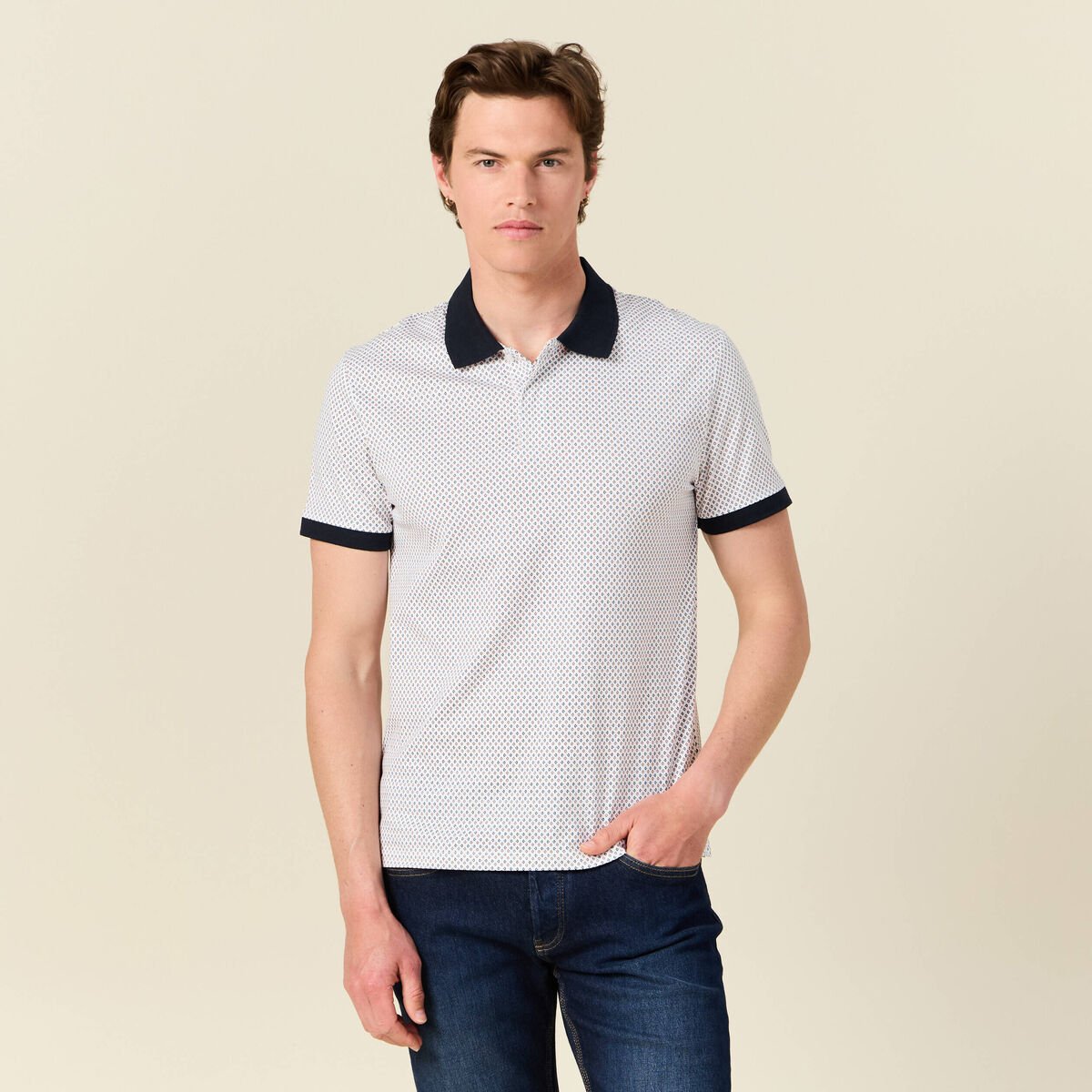 Polo éco-responsable blanc homme