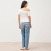 T-shirt ajust&eacute; manches courtes ecru femme