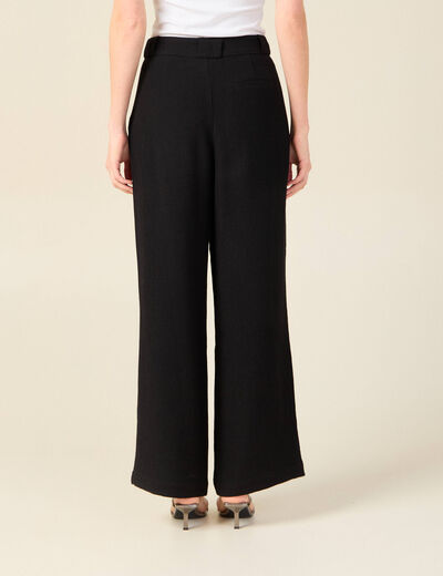 Pantalon large fluide noir femme