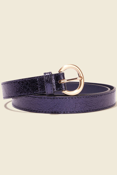Ceinture irisée bleu marine femme
