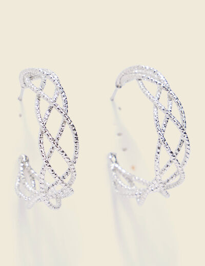 Boucles d'oreilles couleur argent femme