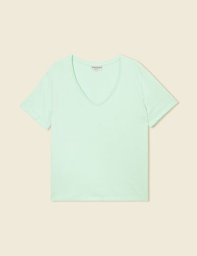 T-shirt éco-responsable vert fluo femme