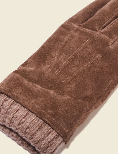 Gants en cuir beige homme