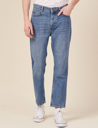 Jeans straight tapered denim used homme