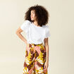 T-shirt en coton manches courtes blanc femme