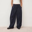 Pantalon ample taille standard bleu marine femme