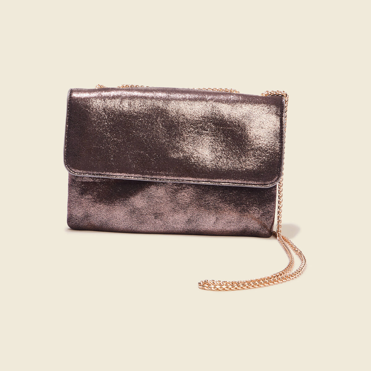 Sac métallisé noir femme