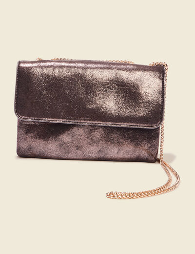 Sac métallisé noir femme