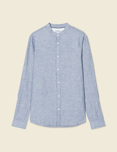 Chemise manches longues bleu gris homme