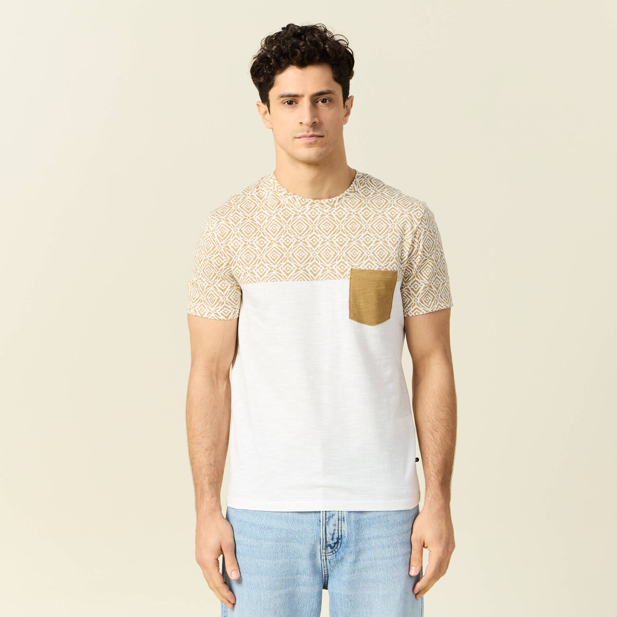 T-shirt manches courtes camel homme