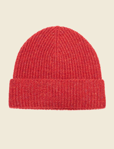Bonnet rouge foncé femme