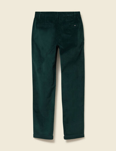 Pantalon large 7/8&egrave;me taille haute vert fonc&eacute; femme