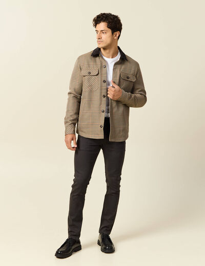Jeans slim 5 poches marron homme