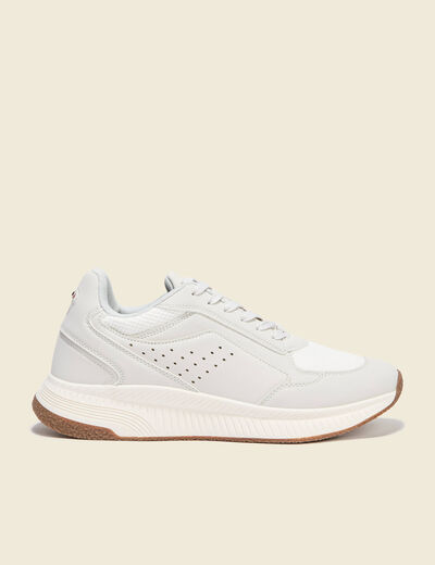 Baskets jogger à lacets ecru homme