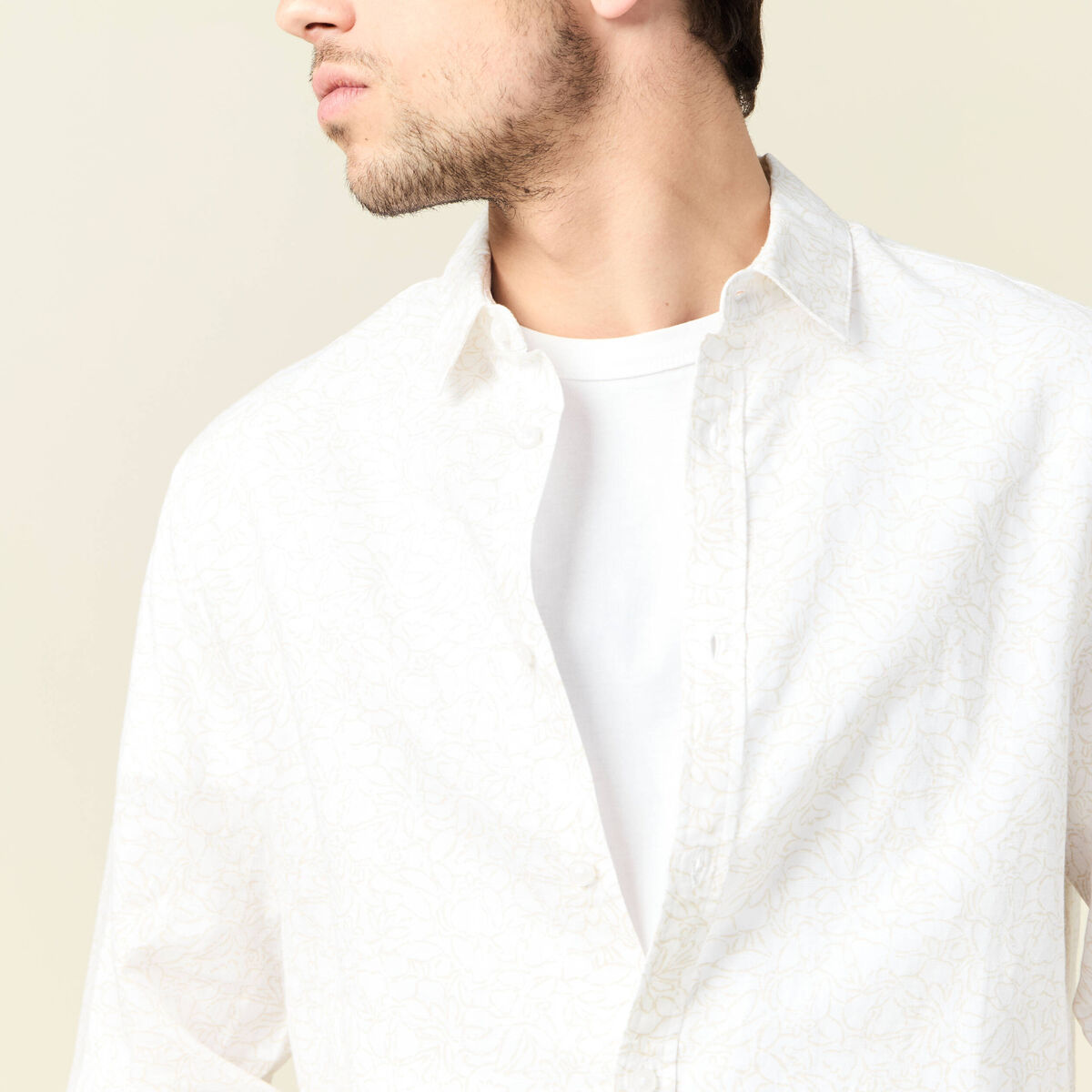 Chemise manches longues blanc homme