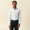 Chemise droite courte en coton gris fonc&eacute; homme