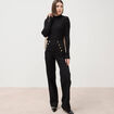 Jeans flare &agrave; pont denim noir femme