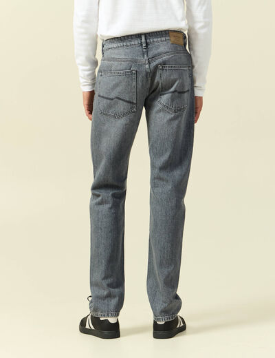Jeans straight longueur 34 bleu gris homme