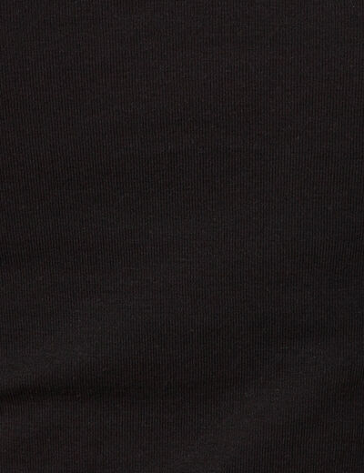 T-shirt cintr&eacute; manches longues col rond noir femme