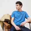 T-shirt en coton manches courtes bleu fonc&eacute; homme