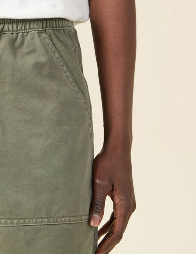 Bermuda droit à coulisse vert kaki homme