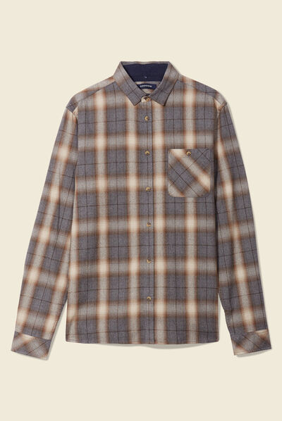 Chemise manches longues ecru homme