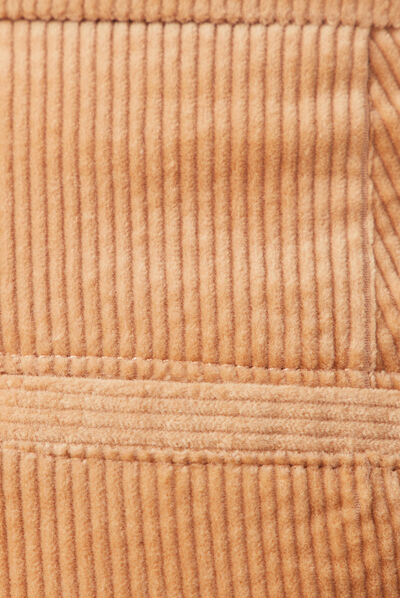 Pantalon chino velours côtelé marron clair femme