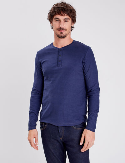 T-shirt manches longues bleu marine homme