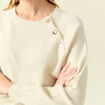 Pull manches longues col rond jaune femme