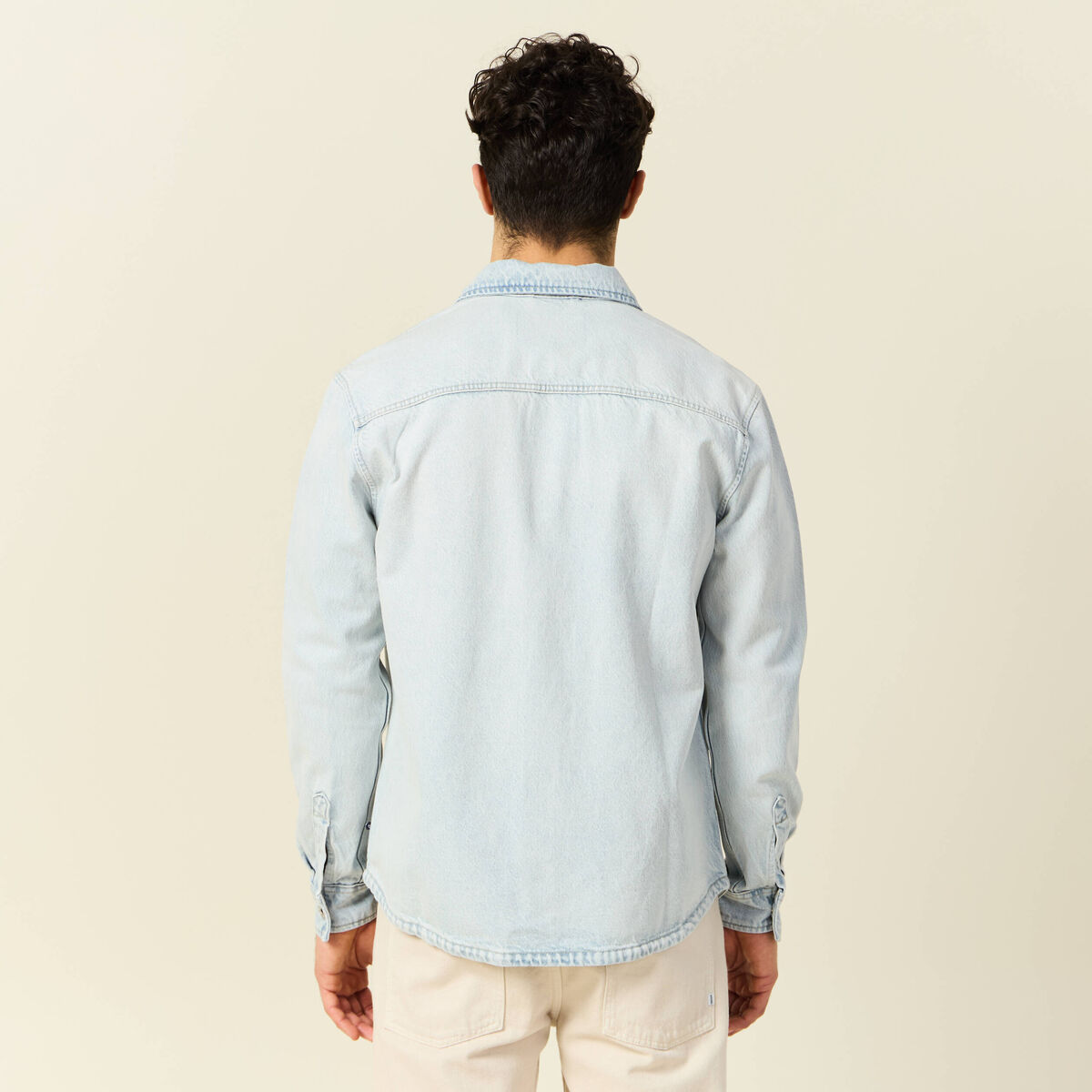 Surchemise en jean denim snow bleach homme