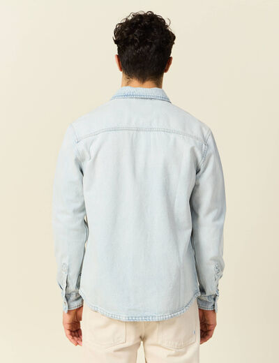 Surchemise en jean denim snow bleach homme
