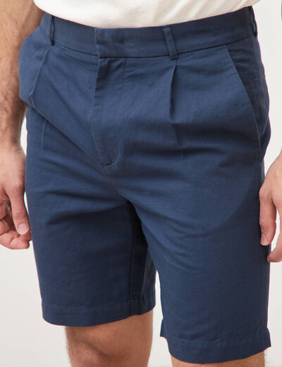Bermuda bleu fonc&eacute; homme
