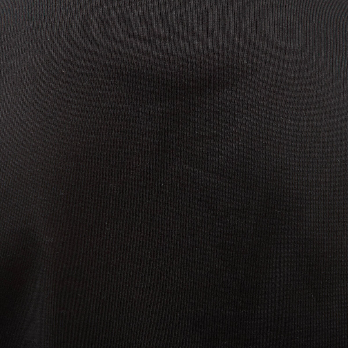 T-shirt droit en coton col ras du cou noir homme