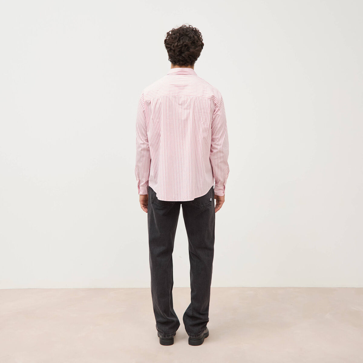 Chemise boyfriend en coton rose homme