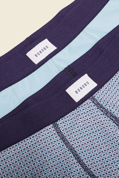 Lot 2 boxers bleu gris homme