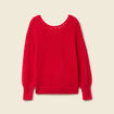 Pull manches longues rouge femme