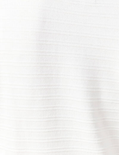 Pull col bateau manches longues en coton blanc femme
