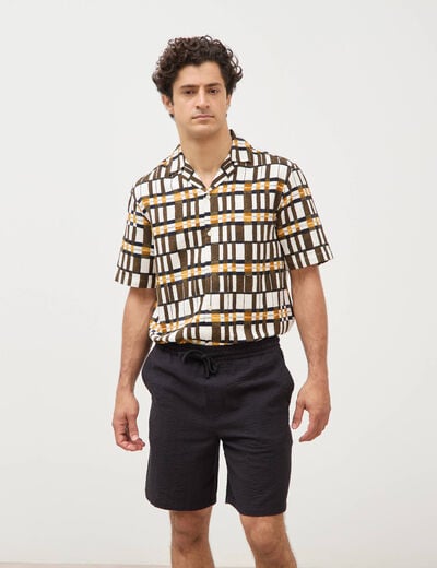 Short en coton noir homme